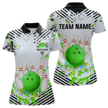 Load image into Gallery viewer, Green Bowling Shirts Custom Watercolor Bowling Jersey for Men Women with Team Name MBL53