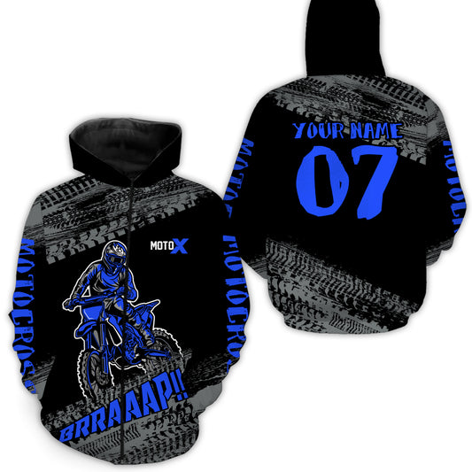 Blue Motocross Hoodie Jersey Men Women Motorcycle Hoodie Dirt Bike Hoodie Zip MH148