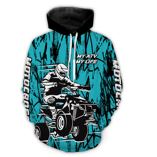 Custom ATV Motocross Hoodie for Adult Men Women Quad Bike Shirt ATV Hoodie MHATV11