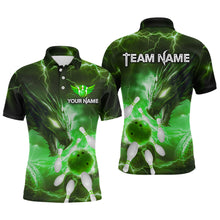 Load image into Gallery viewer, Custom Dragon Bowling Shirt Green Thunder Bowling Jersey for Men Women Team MBL82