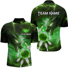 Load image into Gallery viewer, Custom Dragon Bowling Shirt Green Thunder Bowling Jersey for Men Women Team MBL82