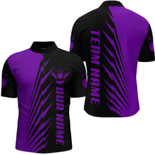 Load image into Gallery viewer, Custom Purple Bowling Shirts for Men Women Team Bowling Polo & 1/4 Zip Shirt MBL48