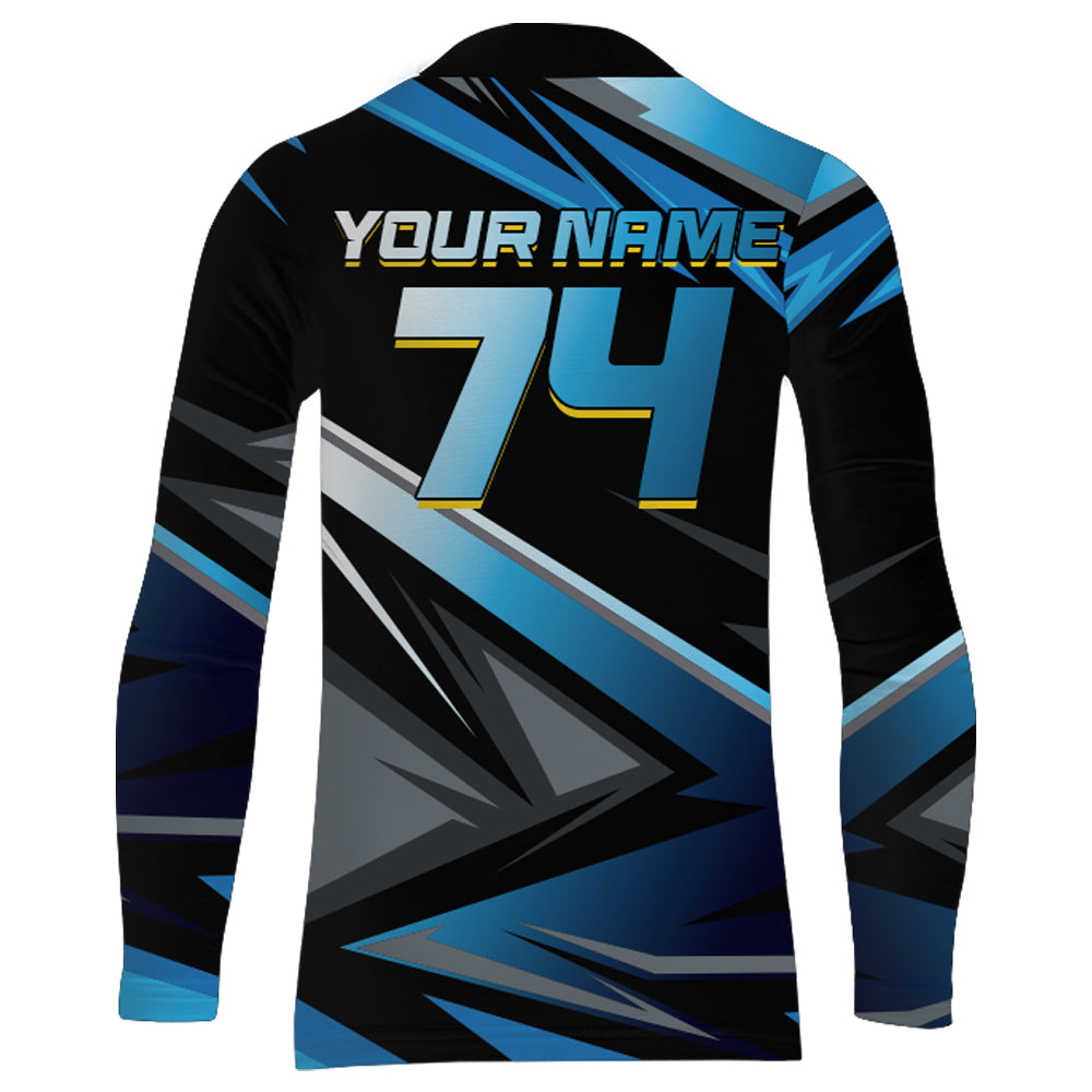 Blue Motocross Jersey Upf30+ Dirt Bike Youth Motocross Riding Shirt Men Women Kid XM38