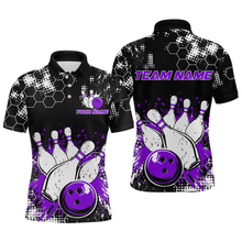 Load image into Gallery viewer, Purple Watercolor Bowling Shirts Men Women Team Custom Bowling Polo & 1/4 Zip Shirt MBL60