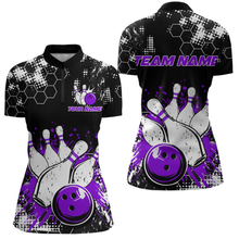 Load image into Gallery viewer, Purple Watercolor Bowling Shirts Men Women Team Custom Bowling Polo & 1/4 Zip Shirt MBL60