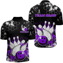 Load image into Gallery viewer, Purple Watercolor Bowling Shirts Men Women Team Custom Bowling Polo & 1/4 Zip Shirt MBL60