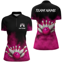 Load image into Gallery viewer, Pink Smoke Bowling Shirts for Men Women Team Personalized Bowling Polo and Quarter Zip MBL130