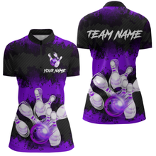 Load image into Gallery viewer, Customize Purple Bowling Shirts for Men Women Team Bowling Polo & 1/4 Zip Shirts MBL81