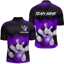 Load image into Gallery viewer, Customize Purple Bowling Shirts for Men Women Team Bowling Polo & 1/4 Zip Shirts MBL81