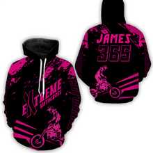 Load image into Gallery viewer, Personalized Pink Motocross Racing Hoodie Jersey For Men Women Dirt Bike Hoodie MH59