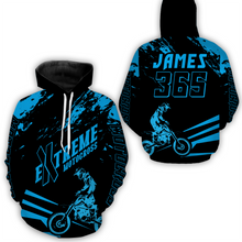 Load image into Gallery viewer, Personalized Blue Motocross Racing Hoodie Jersey For Men Women Dirt Bike Hoodie MH59