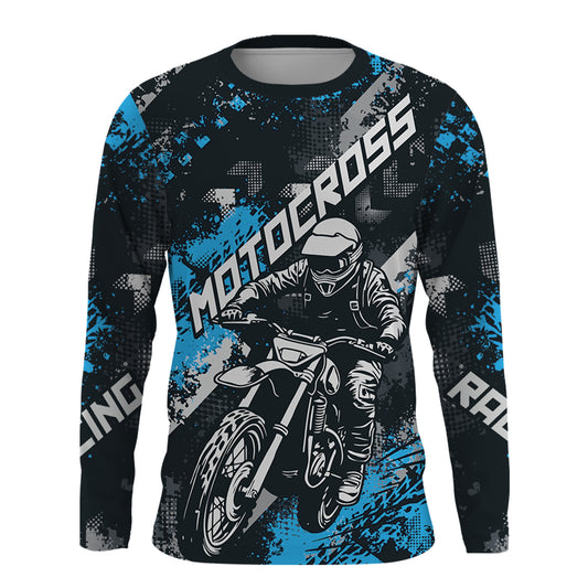 Blue Motocross Racing Jersey Men Kid Women Upf30+ Dirt Bike Shirt MX Off-Road Jersey XM247