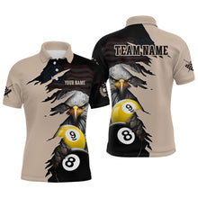 Load image into Gallery viewer, Personalized American Flag Eagle 8 & 9 Billiard Jersey for Men Billiard Shirt Polo & 1/4 Zip NNT38