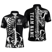 Load image into Gallery viewer, Custom Skull Bone 8 Ball Billiard Shirts for Men Billiard Team Jerseys Polo & 1/4 Zip Shirts NNT47