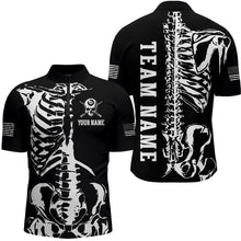 Load image into Gallery viewer, Custom Skull Bone 8 Ball Billiard Shirts for Men Billiard Team Jerseys Polo & 1/4 Zip Shirts NNT47