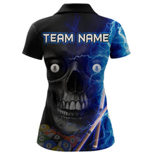 Load image into Gallery viewer, Custom Skull Thunder Billiard Shirts for Women Billiard Team Jerseys Polo & 1/4 Zip Shirts NNT44