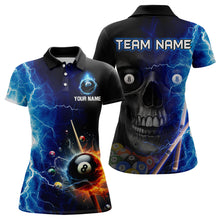 Load image into Gallery viewer, Custom Skull Thunder Billiard Shirts for Women Billiard Team Jerseys Polo & 1/4 Zip Shirts NNT44
