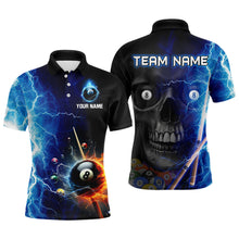 Load image into Gallery viewer, Custom Skull Thunder Billiard Shirts for Men Billiard Team Jerseys Polo & 1/4 Zip Shirts NNT44