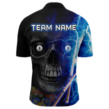 Load image into Gallery viewer, Custom Skull Thunder Billiard Shirts for Men Billiard Team Jerseys Polo & 1/4 Zip Shirts NNT44