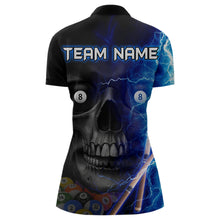 Load image into Gallery viewer, Custom Skull Thunder Billiard Shirts for Women Billiard Team Jerseys Polo & 1/4 Zip Shirts NNT44