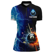 Load image into Gallery viewer, Custom Skull Thunder Billiard Shirts for Women Billiard Team Jerseys Polo & 1/4 Zip Shirts NNT44