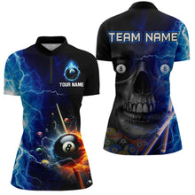 Load image into Gallery viewer, Custom Skull Thunder Billiard Shirts for Women Billiard Team Jerseys Polo & 1/4 Zip Shirts NNT44