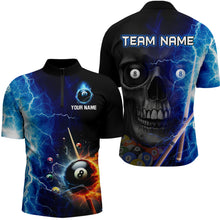 Load image into Gallery viewer, Custom Skull Thunder Billiard Shirts for Men Billiard Team Jerseys Polo & 1/4 Zip Shirts NNT44