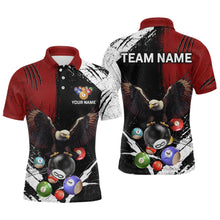 Load image into Gallery viewer, Eagle Custom Red Billiard Team Shirts For Men Bowling League Polo & 1/4 Zip Shirt NNT20