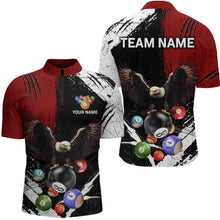 Load image into Gallery viewer, Eagle Custom Red Billiard Team Shirts For Men Bowling League Polo & 1/4 Zip Shirt NNT20