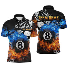 Load image into Gallery viewer, Custom Flame 8 Ball Billiard Shirts for Men Billiard Team Jerseys Polo & 1/4 Zip Shirts NNT46