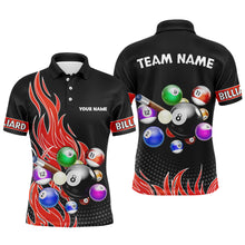 Load image into Gallery viewer, Custom Red Flame Billiard Shirts for Men Billiard Team Jerseys Polo & 1/4 Zip Shirts NNT45