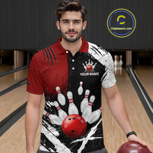 Load image into Gallery viewer, Custom Red Bowling Shirts for Men Polo & Quarter-Zip Bowling Team Bowling League HNT83