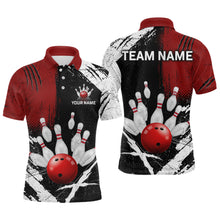 Load image into Gallery viewer, Custom Red Bowling Shirts for Men Polo & Quarter-Zip Bowling Team Bowling League HNT83