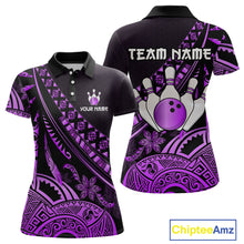 Load image into Gallery viewer, Purple Vintage Bowling Custom Women Bowling Shirt Polo & Quarter-Zip Bowling Team Jerseys HNT69