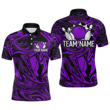 Load image into Gallery viewer, Custom Purple Bowling Men Bowling Shirt Polo & Quarter-Zip Bowling Team Jerseys HNT81