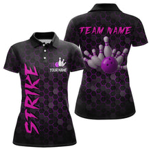 Load image into Gallery viewer, Custom Strike Purple Bowling Women Bowling Shirt Polo & Quarter-Zip Bowling Team Jerseys HNT79