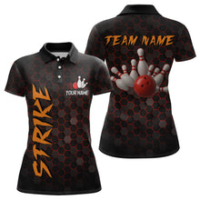 Load image into Gallery viewer, Custom Strike Red Bowling Women Bowling Shirt Polo & Quarter-Zip Bowling Team Jerseys HNT79