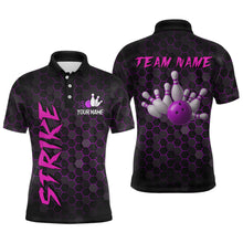 Load image into Gallery viewer, Custom Strike Purple Bowling Men Bowling Shirt Polo & Quarter-Zip Bowling Team Jerseys HNT79