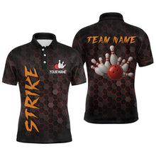 Load image into Gallery viewer, Custom Strike Red Bowling Men Bowling Shirt Polo & Quarter-Zip Bowling Team Jerseys HNT79