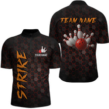 Load image into Gallery viewer, Custom Strike Red Bowling Men Bowling Shirt Polo & Quarter-Zip Bowling Team Jerseys HNT79