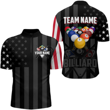 Load image into Gallery viewer, US Flag Billiard Shirt Billiard Jersey for Men Billiard Gifts for Men Team Polo & 1/4 Zip NNT21