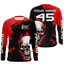 Load image into Gallery viewer, Motocross Jersey Upf30+ Custom Dirt Bike Jersey Mens Women Skull Off-Road Jersey Adult&Kid| CTP51