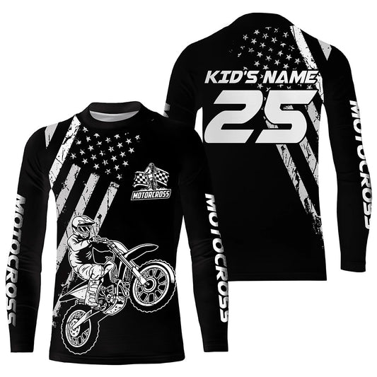 Custom Dirt Bike Jersey Patriotic Motocross Jersey Upf30+ Mens Women Motocross Shirt| CTP12