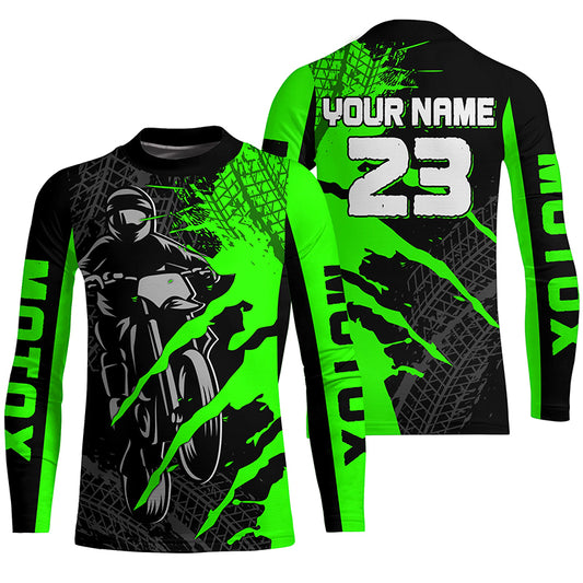 Custom Green Motocross Jersey for Men Women Upf30+ Dirt Bike Shirt Motorcycle Jersey| CTP67