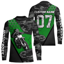 Load image into Gallery viewer, Green Motocross Jersey Upf30+ Custom Dirt Bike Jersey Mens Women Off-Road Jersey Adult&Kid| CTP45