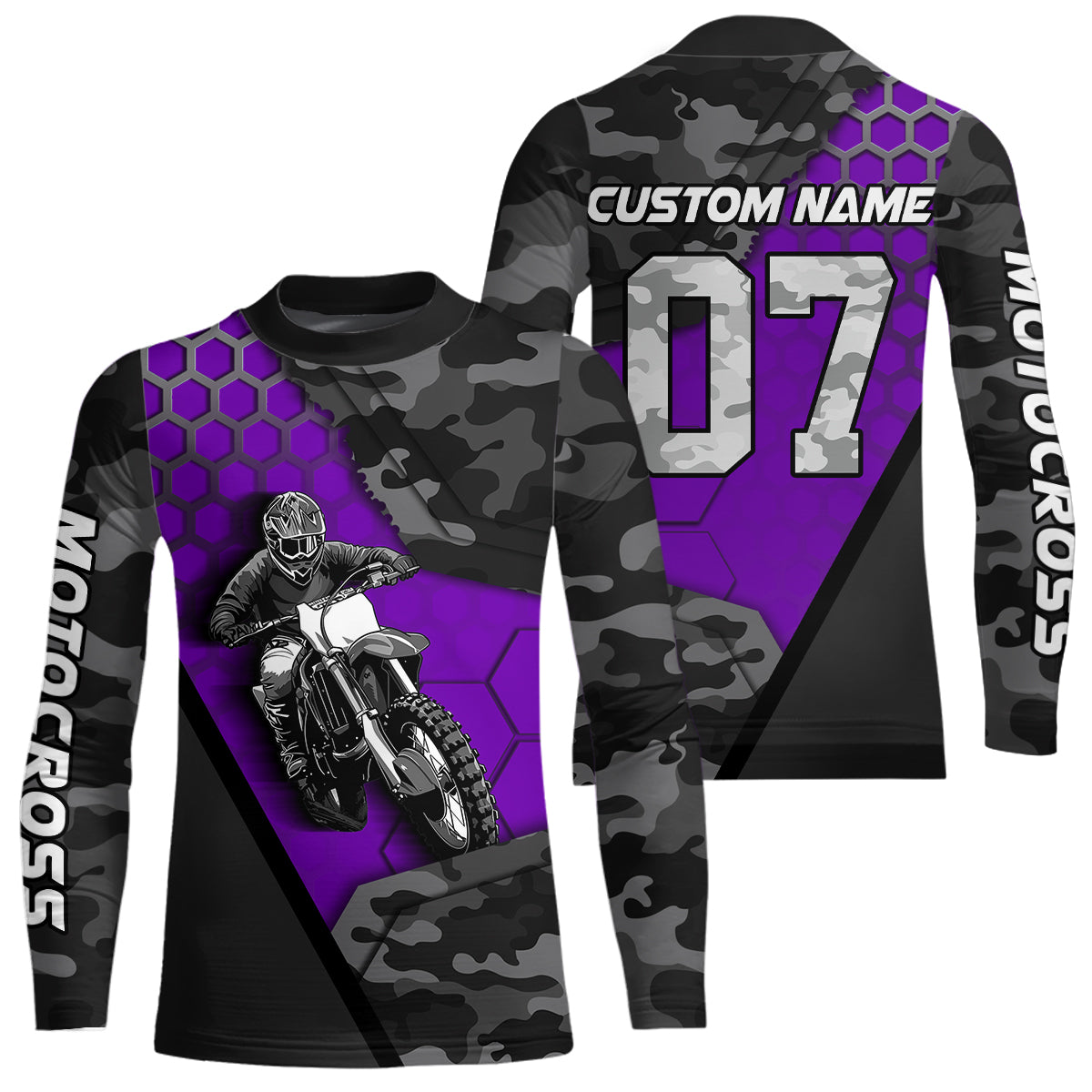 Purple Motocross Jersey Upf30+ Custom Dirt Bike Jersey Mens Women Off-Road Jersey Adult&Kid| CTP45