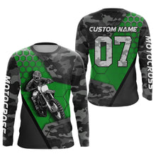 Load image into Gallery viewer, Green Motocross Jersey Upf30+ Custom Dirt Bike Jersey Mens Women Off-Road Jersey Adult&Kid| CTP45