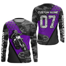 Load image into Gallery viewer, Purple Motocross Jersey Upf30+ Custom Dirt Bike Jersey Mens Women Off-Road Jersey Adult&Kid| CTP45