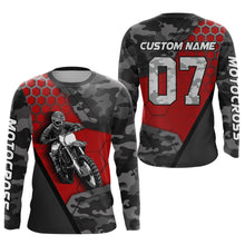 Load image into Gallery viewer, Red Motocross Jersey Upf30+ Custom Dirt Bike Jersey Mens Women Off-Road Jersey Adult&Kid| CTP45