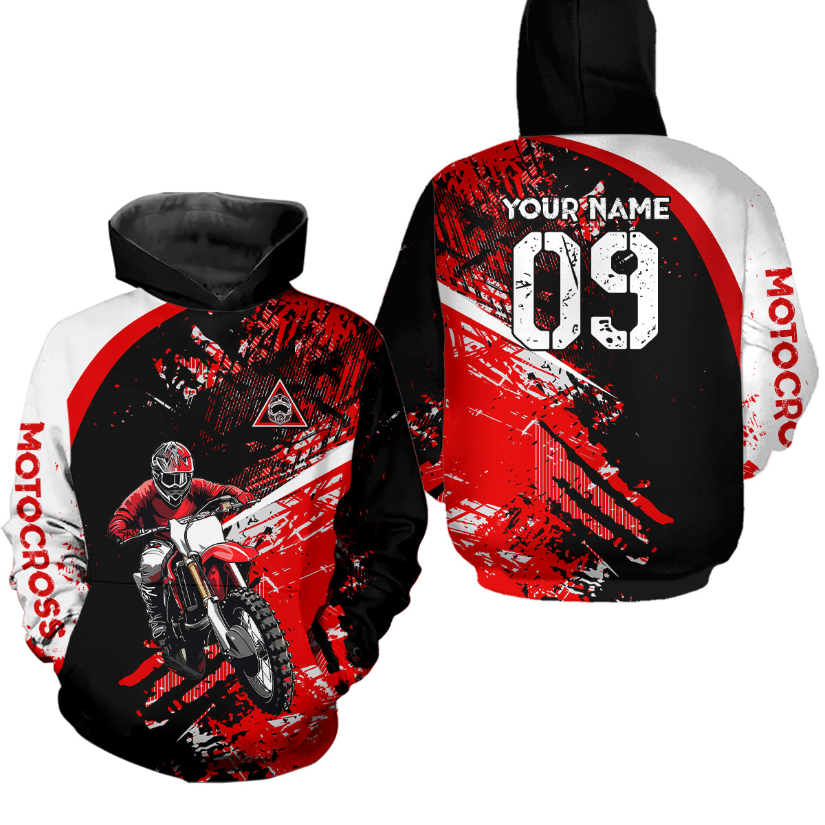 Adult&Kid Custom Motocross Jersey Red UPF30+ MX Racing Biker Off-road Dirt Bike Racewear| CTP31